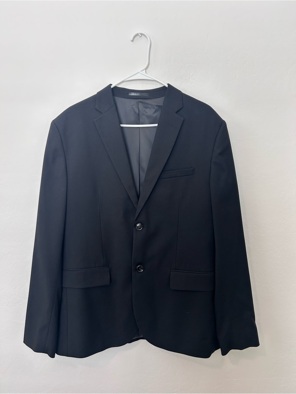 H&M Men's Slim Fit Black Blazer 42R Two Button Suit Jacket